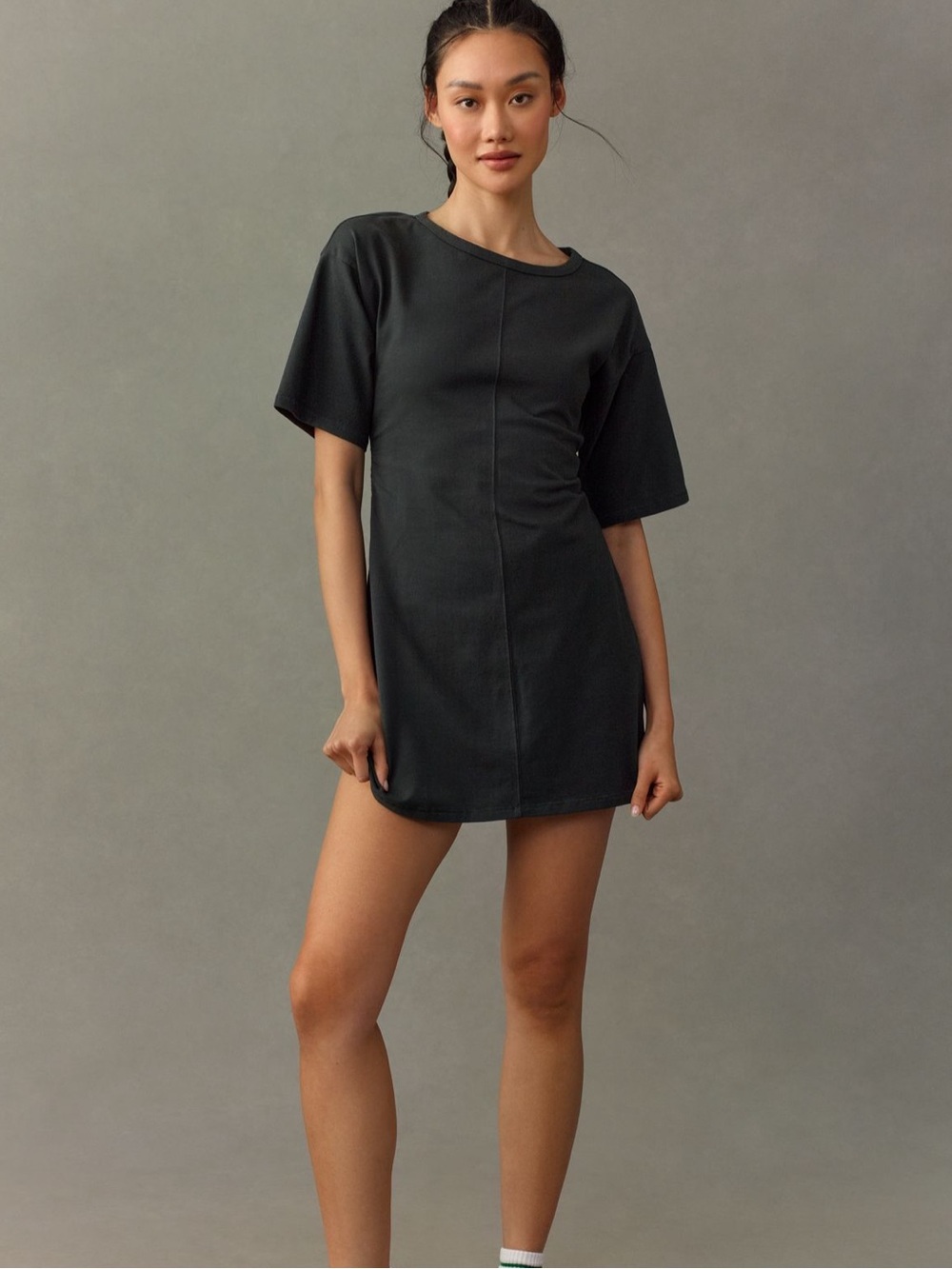 Anthropologie Daily Practice Field Day Short Sleeve Dress Black XS NEW